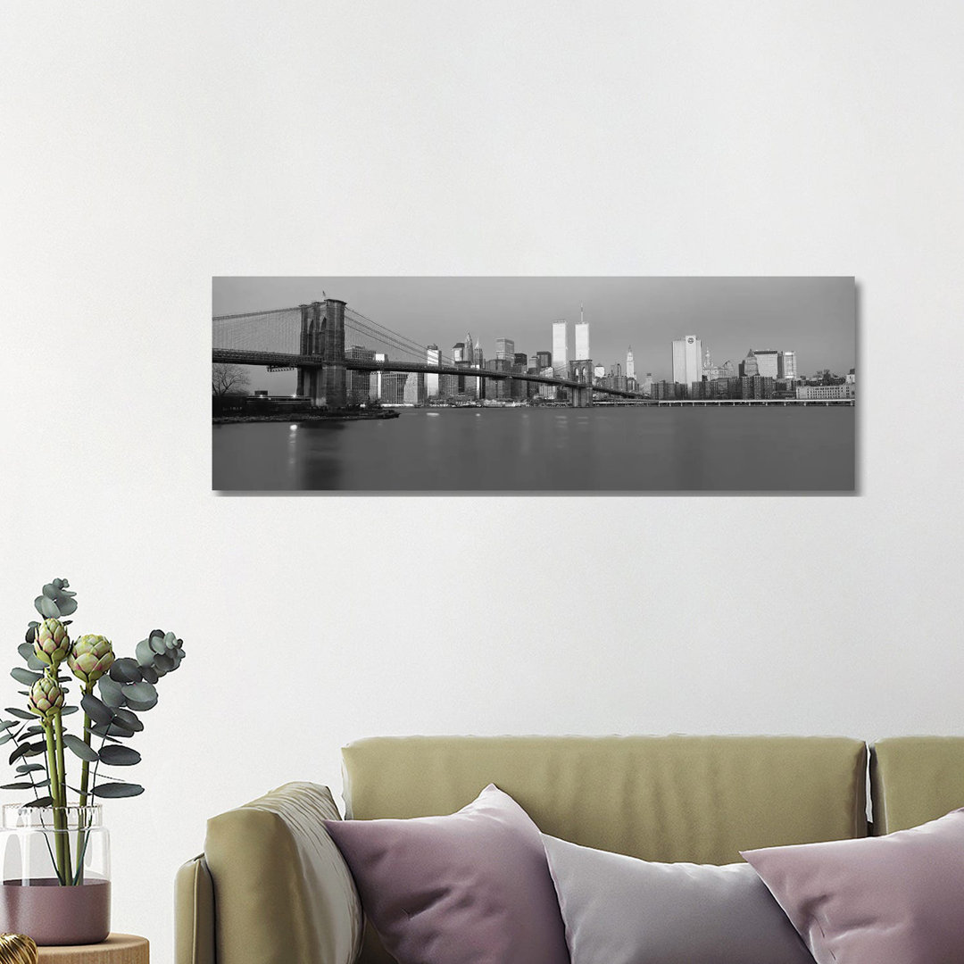 New York Skyline Cityscape - Wrapped Canvas Panoramic Print