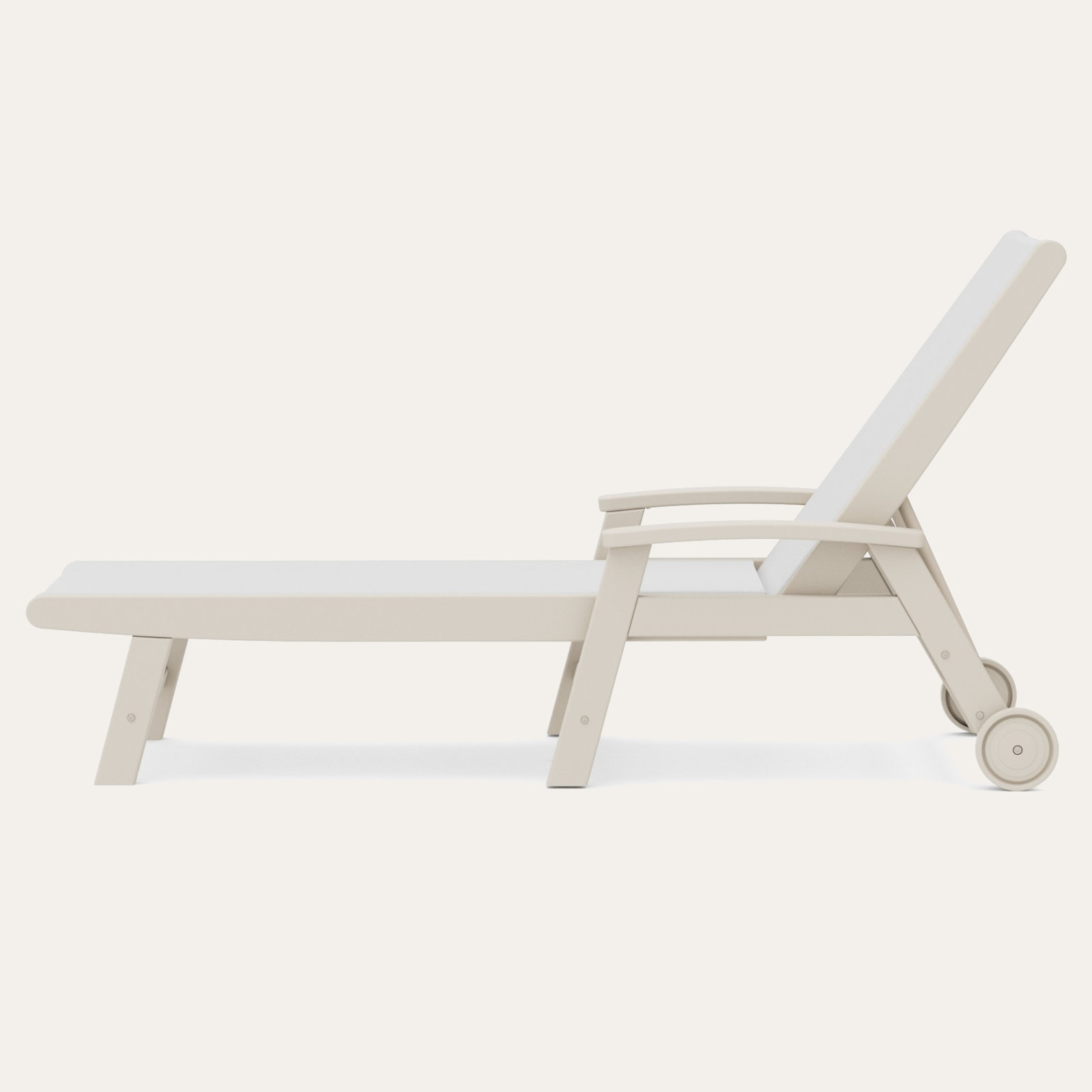 POLYWOOD® Coastal 28" Patio Chaise Lounge, White, Sand