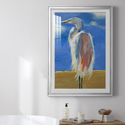 Blue Heron, reproduction encadrée de qualité supérieure - prête à être accrochée