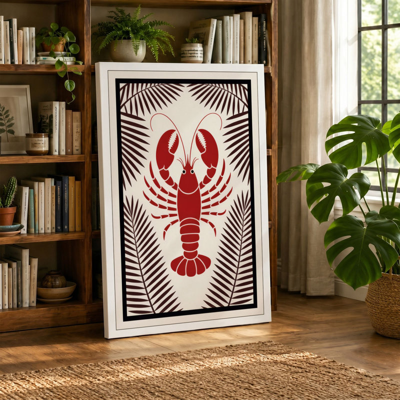 Symmetry in Red Geometric - Wrapped Canvas, 36x24 - 91.4 x 61.0 cm, White Border