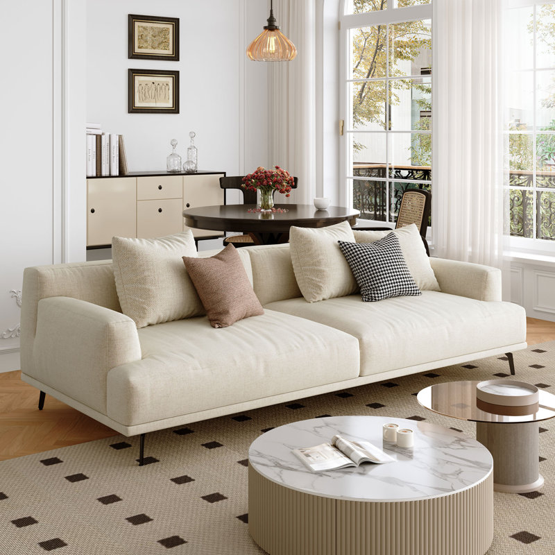 Canapé avec accoudoirs carrés avec coussins Kihry Modern, H 29,9 po x l 82,6 po x P 37,4 po