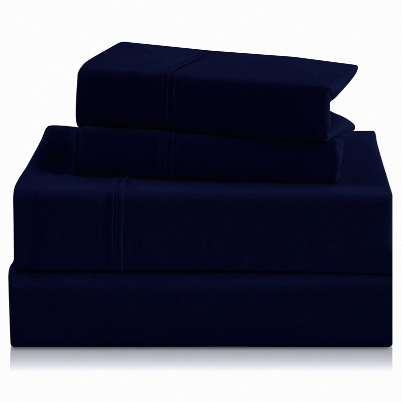 Luxury Secure-Fit Bed Sheet Set - Deep Pocket Elastic Sheets, Breathable Hotel Bedding with Pillowcases - Wrinkle Free Oeko-Tex Sheets