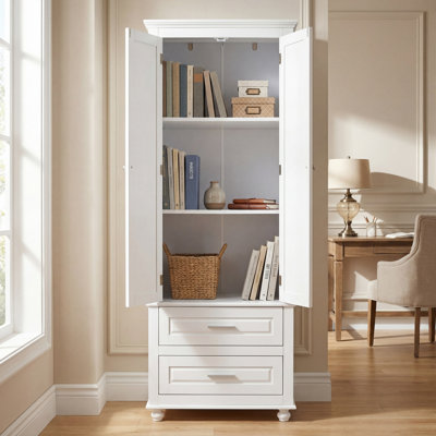 White Three-Drawer Tall Cabinet, Suitable For Both Bathroom And Office Use, Large Capacity, Sturdy, Simple, Versatile, And Easy To Clean.