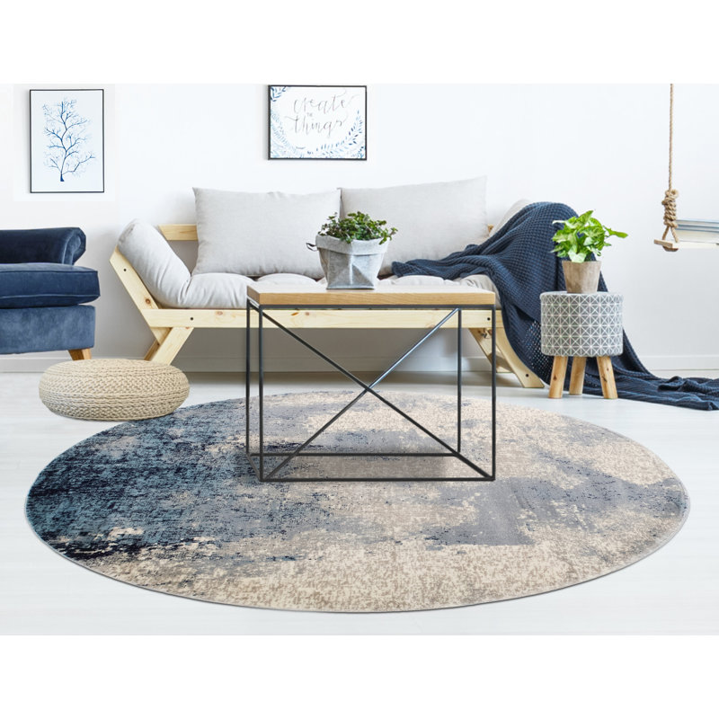 Kelson Abstract Indoor Rug, Round 4'5"