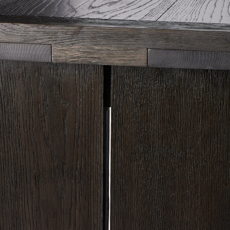 Warby 78 in. Solid Wood Console Table, Worn Black Oak