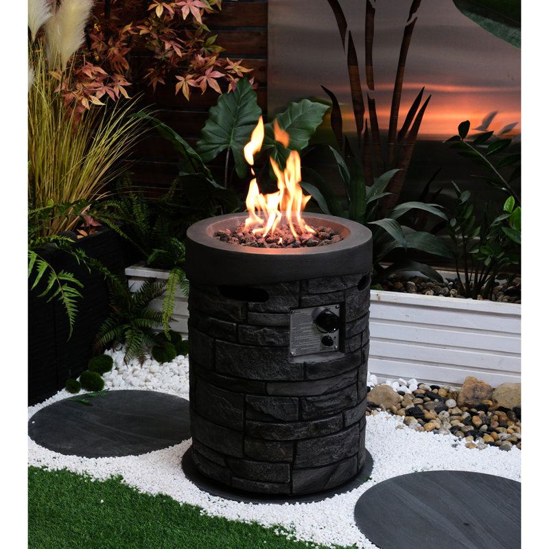 32000 Outdoor Gas Stove, 20 Inch Diameter, With Lava Stones And Rainproof Screen