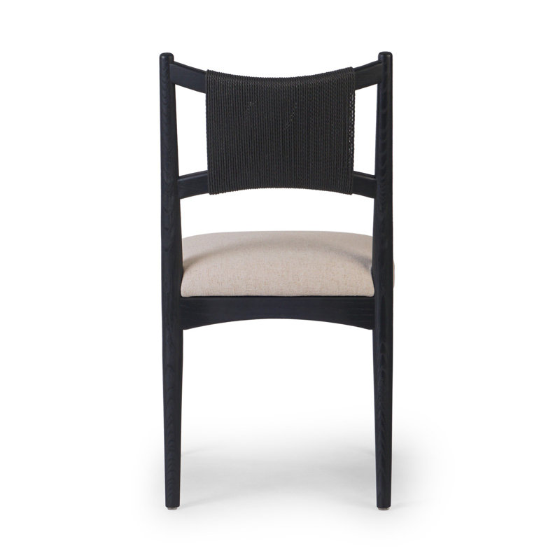 Haddon Dining Chair-Light Natural Rush, Black