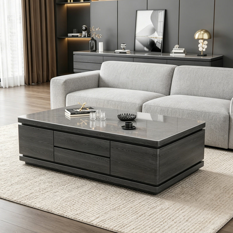 Tafa, H 19,68 po x l 59,05 po x P 33,46 po, Gris clair / gris foncé
