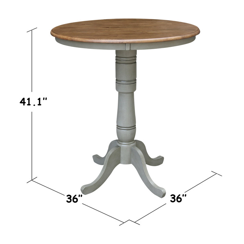 Mosteller Solid Wood Dining Table, Hickory/Stone, 42" H x 36" W x 36" W