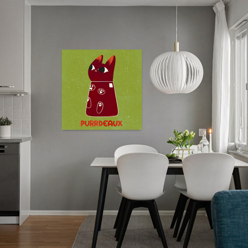 Art contemporain rétro, art de chat, H 32 po x l 32 po