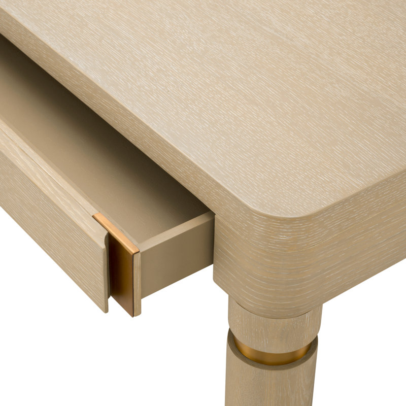 Carmel Solid Wood Writing Desk, Washed Oak
