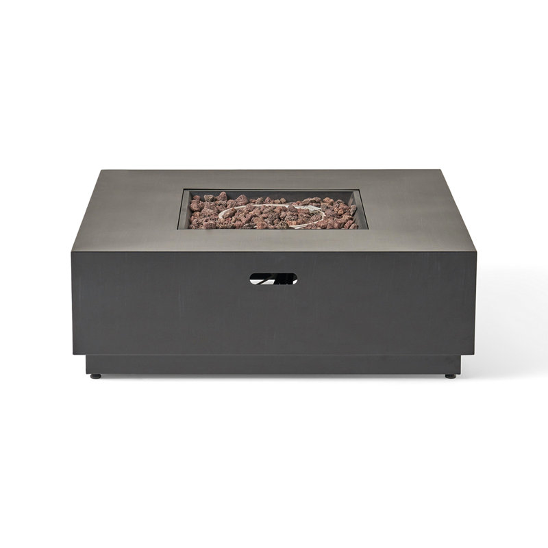 SQUARE Iron FIRE PIT-50 000 BTU, Gray