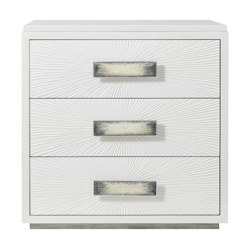 Panos 3 - Drawer Solid Wood Nightstand, 26" H x 26" W x 20" D