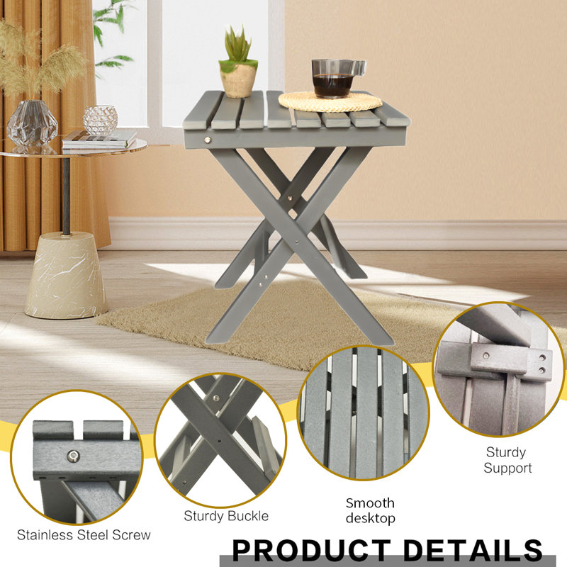 Petite table d'appoint Hdpe, Gris