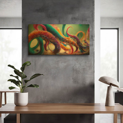 Tableau mural en métal doré « Tentacules picturaux » de luxe, 61 x 30,5 cm