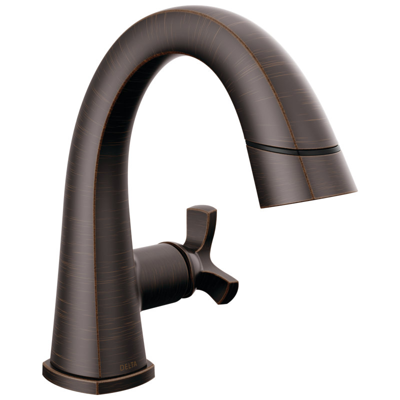 Stryke Single Hole Pull Out Sprayer Bathroom Faucet, Single Handle Bathroom Sink Faucet, Bronze