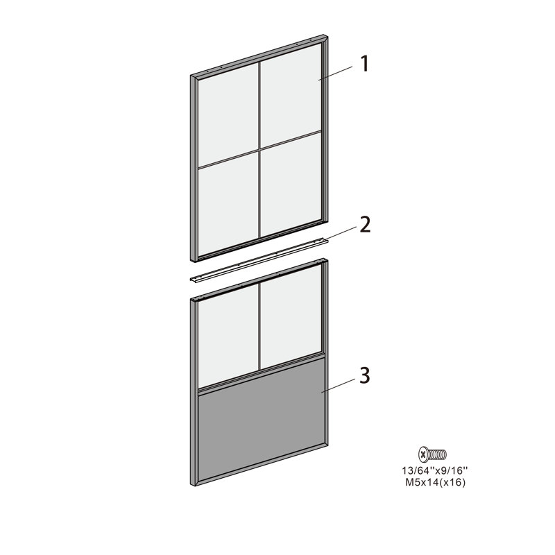 36'' x 84'' Glass with Installation Hardware Kit Barn Door