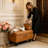 Multi-Functional Ginger Faux Leather Ottoman with Hidden Storage Compartment-1418637422