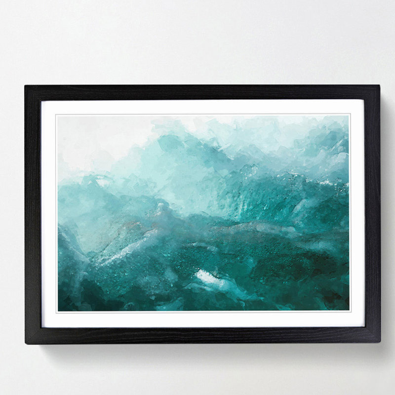 Waves in Italy in Abstract - Picture Frame Graphic Art Print, 40cm H x 60cm W x 2cm D, Black