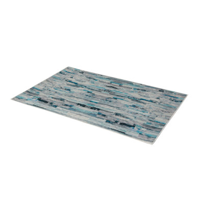 Soft Hall Carpet 2.6 x 4.9 Feet | 100% Polyester, 0.04 in Pile Height | Antibacterial, Non-Slip Underside | Woven with 3D Digital Printing | Machine Washable | Durable & Stylish for Entryways & Living Rooms