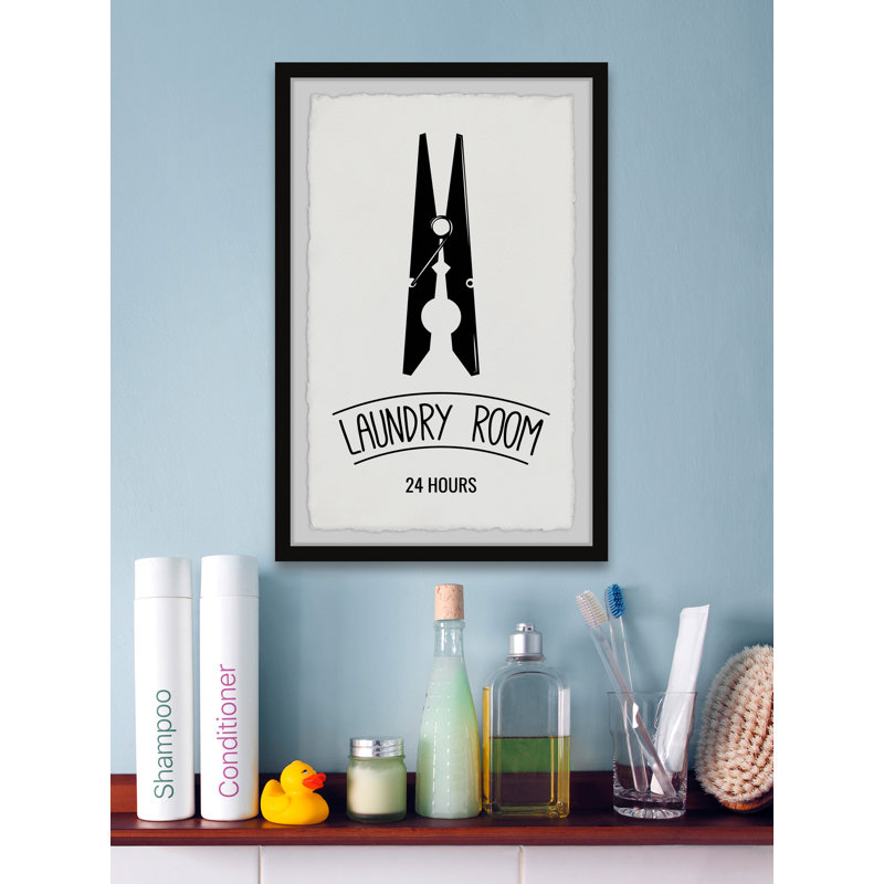 «Laundry All Day», impression sur cadre photo, H 12 po x l 8 po x P 1,5 po
