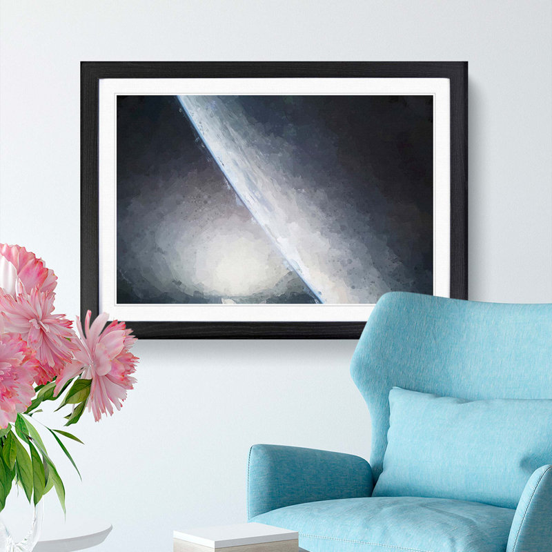 The Edge of the Earth in Abstract - Picture Frame Graphic Art Print, 62cm H x 87cm W x 2cm D, Black Framed