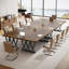 Table de conférence 70 po Hippel pour 6 à 8 personnes avec base en métal