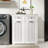 Laundry Cabinet With 2 Removable And Pull - Out Drawers, White Color, 15.98 Inches Wide 76.91 Pounds