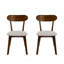 Ensemble de 2 chaises de salle à manger en bois massif de style Mid-Century moderne avec revêtement, chaise de cuisine avec dossier incurvé et coussins de pieds réglables (coussin)