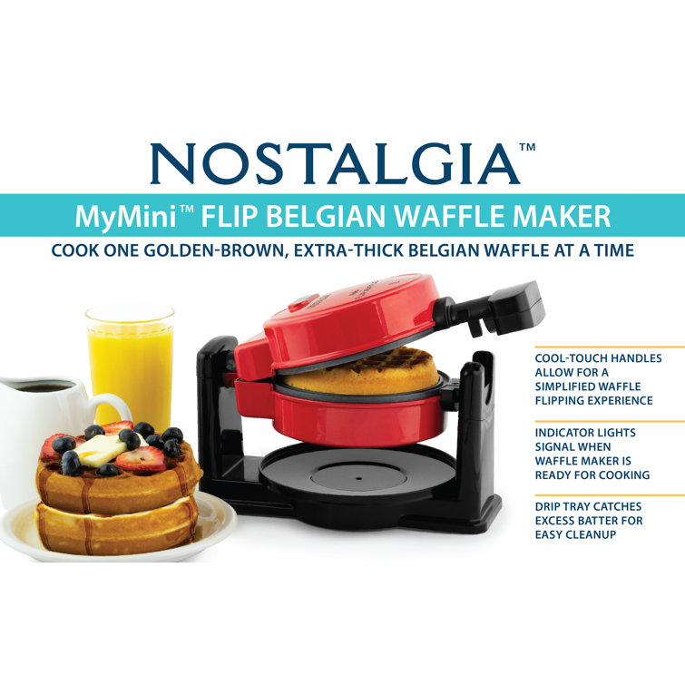 NEW Nostalgia My Mini Personal Electric Waffle Maker RED SWEET!