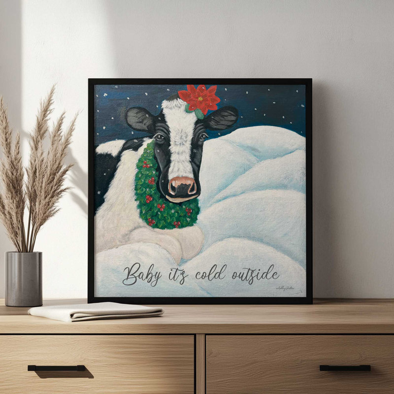 «Baby It's Cold Out» par Ashley Justice, reproduction d'art, Impression encadrée, L 12 po x H 12 po, Blanc
