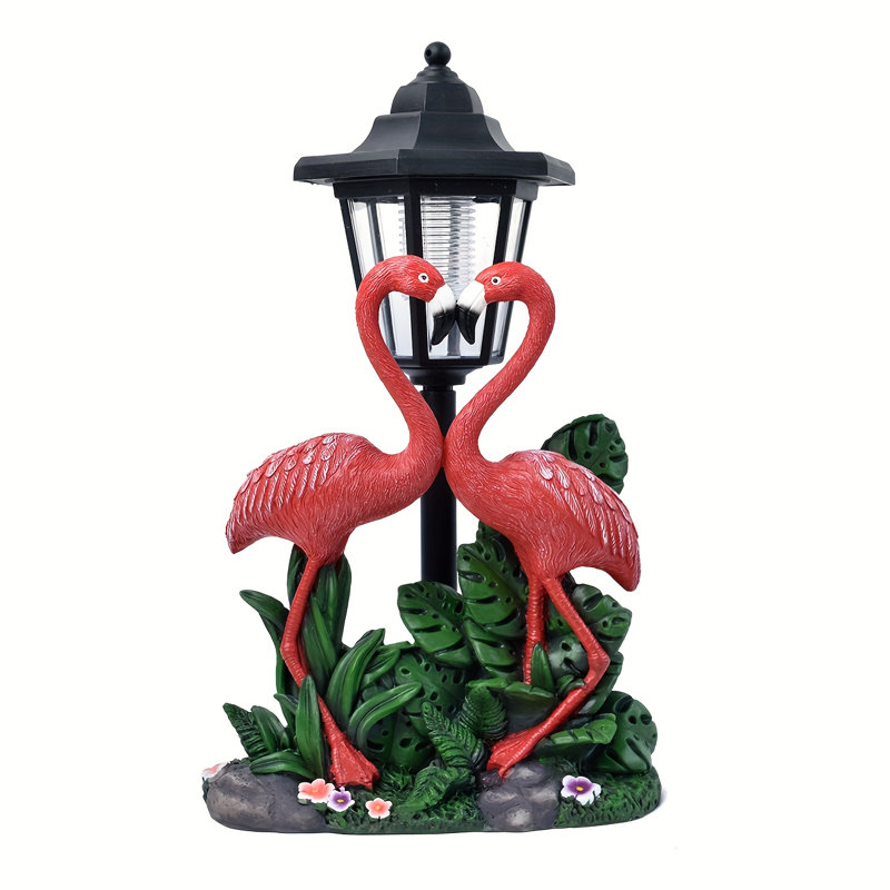 Statue solaire de jardin flamant solaire
