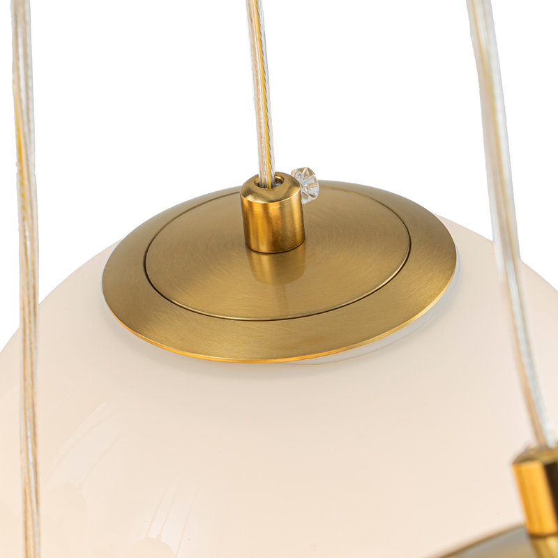 Quinshay 13-Light Dimmable Opal Glass Bubble Chandelier
