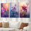 Impression sur toile irisée 3 pièces pour un décor romantique