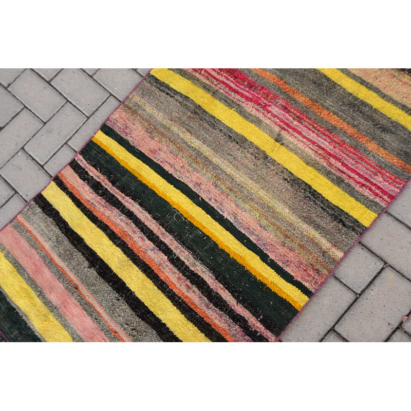 Tapis antiques, tapis rétro, petits tapis, tapis modernes, tapis turc, tapis tissés à plat jaunes, kilim