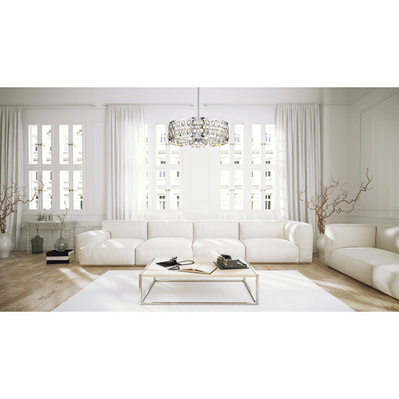 Dorothy 8 - Light Dimmable Drum Chandelier, Chrome