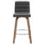 Tabouret pivotant rembourré Bomia avec structure en bois massif et dossier en similicuir en L-221022963-221022967