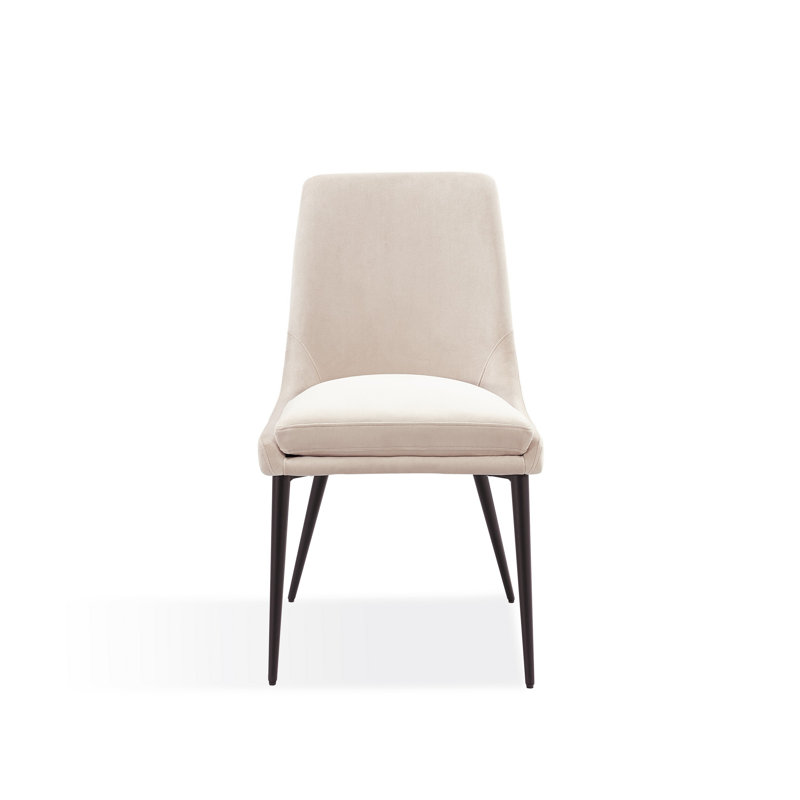 Chaise d'appoint en velours Dondrick, Crème