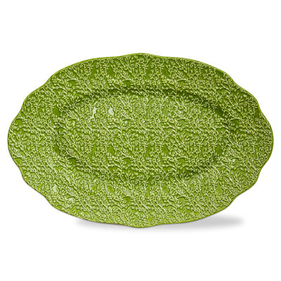 Verdent Oval Platter Green Ceramic Christmas