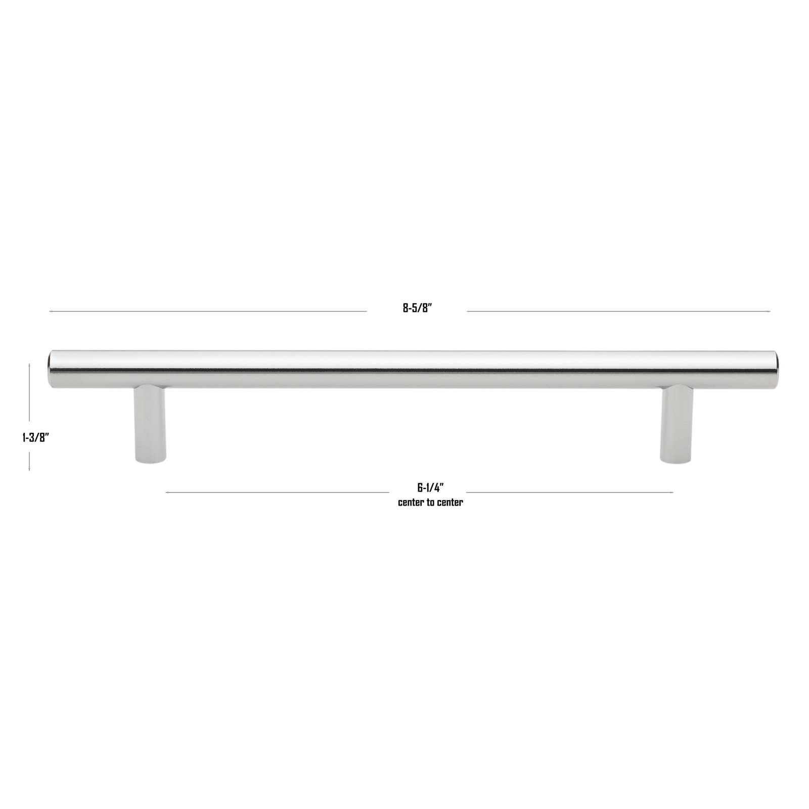Roman Bar Pull, Polished Chrome, 6 5/16"