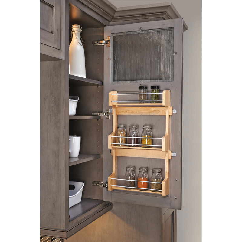 Rev-A-Shelf Kitchen Cabinet Door Mounted 3-Shelf Storage Spice Rack, 21.25"H x 13.5"W x 3.13"D