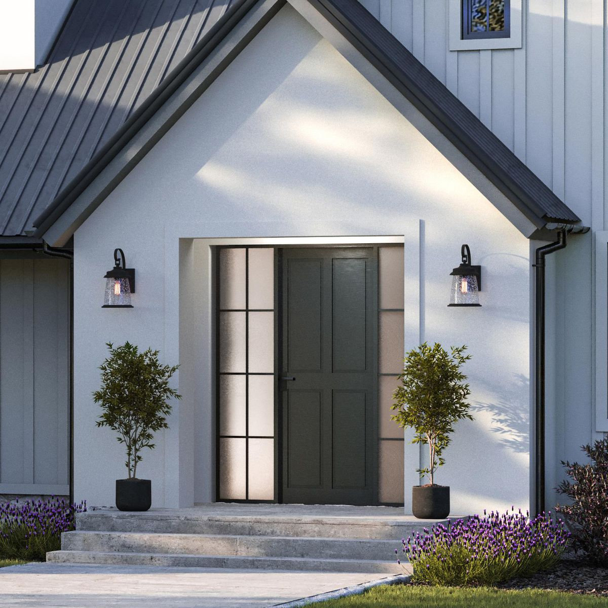 Single Light Bell Outdoor Wall Light, Antique Pewter, 16" H x 8.63" W x 10.25" D