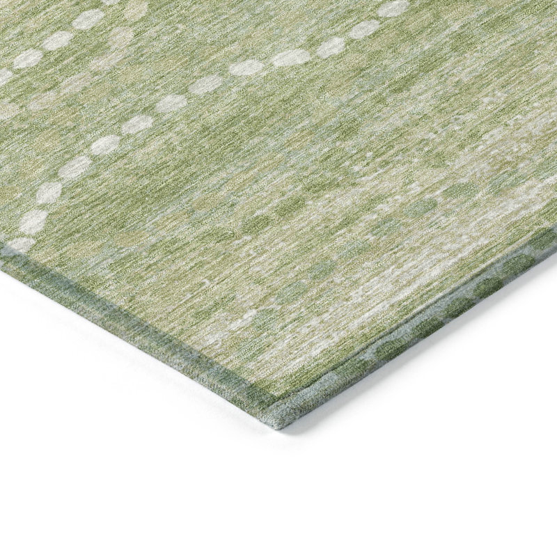 Tapis de sauge Xhevrie intérieur / extérieur lavable à la machine, Rond 8 pi