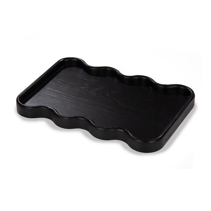 Plateau en bois massif Almandine, Noir, H 1,5 po x l 19,25 po x P 13,1 po
