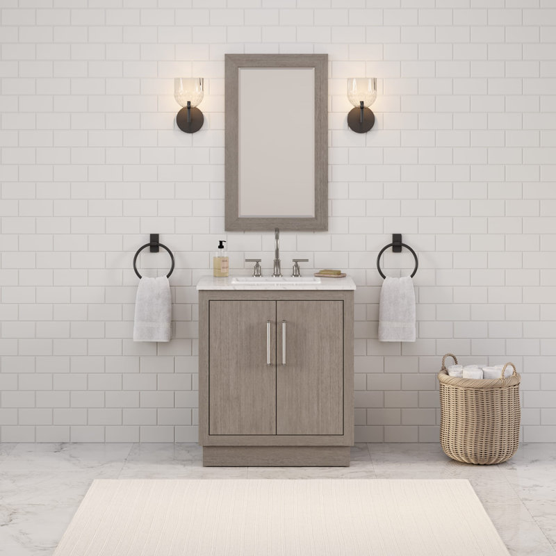 Ensemble de meuble-lavabo simple 30 po Kamila, Chrome
