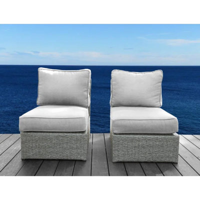 Chaise de patio pour la détente en plein air, structure antirouille, coussins d'eau, mélange de gris de style moderne avec coussins d'eau, de mélange, sièges de jardin