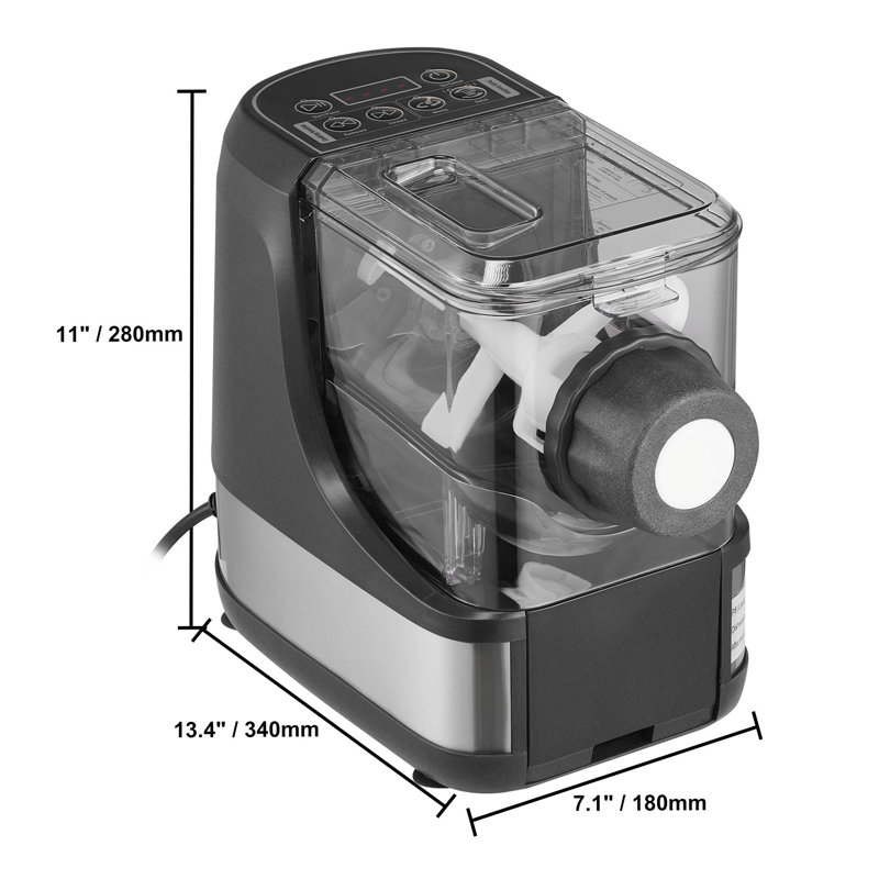 Machine à pâtes électrique de 8 formes, 150 W, capacité de 500 g, 4 modes intelligents, ABS+PC noir