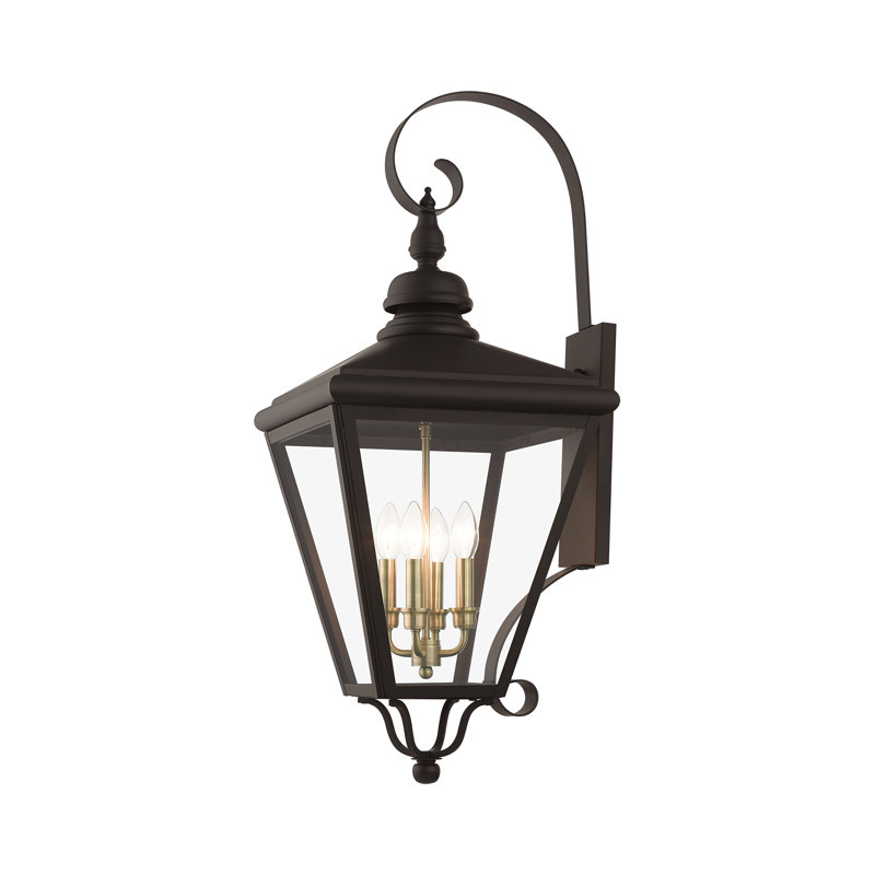 Wike Solid Brass Wall Light, Bronze