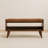 Solid Wood Chestnut Bench with Leather Seat Pad