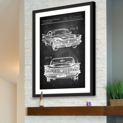 « rétro cadillac », reproduction d’art encadrée